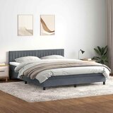 vidaXL Box spring krevet s madracem tamnosivi 180x220 cm baršunasti | shoptok.hr