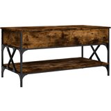  The Living Store Klubska mizica dimljeni hrast 100x50x50 cm inž. les in kovina - Klubska Mizica, (21498603) | Shoptok.si