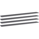 Police za knjige 4 kom visoki sjaj sive 100x10x1,5 cm iverica | shoptok.hr
