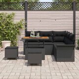  Sjedeća garnitura za vrt 8 kom. 7-Broj sjedala Crna 90 x 55 x 71 cm | shoptok.hr