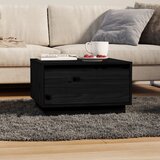 vidaXL Klubska mizica črna 55x56x32 cm trdna borovina Cene