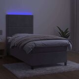  Krevet box spring s madracem LED svjetlosivi 80x200 cm baršun | shoptok.hr