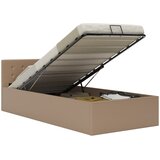Maison Chic Dvižni Posteljni okvir - Enojna postelja - Postelja za odrasle kapučino umetno usnje 100x200 cm, (21695284) | Shoptok.si