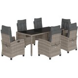  7-dijelni vrtni blagovaonski set sivi od poliratana Siva 190 cm table length | shoptok.hr