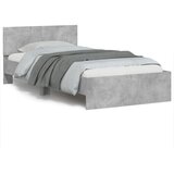Maison Chic Postelja za odrasle - Posteljni Okvir z vzglavjem betonsko siv 100x200 cm inž. les, (22080641) | Shoptok.si