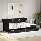  Dnevni krevet s ladicama crni 90 x 200 cm konstruirano drvo | shoptok.hr