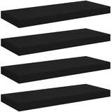  Plutajuće zidne police 4 kom crne 60 x 23,5 x 3,8 cm MDF | Eponuda.com