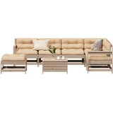 The Living Store Vrtna sedežna garnitura 8-delna z blazinami trdna borovina - Vrtna Sedežna Garnitura, (21467878) | Shoptok.si
