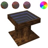 vidaXL Stolić za kavu LED boja hrasta 50x50x45 cm konstruirano drvo | shoptok.hr