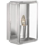 Searchlight Box Zunanja vrtna stenska svetilka z 1 lučjo, satenasto srebrna, IP44, E27, (22100685) | Shoptok.si