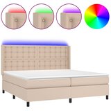  box spring madrac LED cappuccino 200x200cm umjetna koža | shoptok.hr