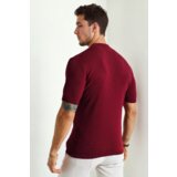 Dewberry 33307 Mens Crew Neck Short Sleeve Thin Knit Sweater-BORDEAUX | shoptok.hr