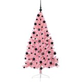 vidaXL Umjetna preddekorirana božićna jelka Roza 210 cm PVC | Shoptok.si