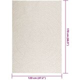  Rug "ZIZUR" Cream 120x170 cm Juta videz Notranje in zunanje | Shoptok.si
