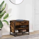 vidaXL Klupa za cipele dimljeni hrast konstruirano drvo i metal | shoptok.hr