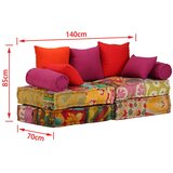  Modularni tabure za 2 osobe od tkanine s patchworkom | shoptok.hr