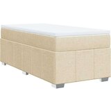 vidaXL Box spring postelja z vzmetnico krem 90x200 cm blago | Shoptok.si