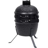  2-u-1 roštilj s pušnicom Kamado keramički 56 cm crni | shoptok.hr