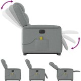 vidaXL Električni masažni naslonjač na podizanje tkanina svjetlosivi | shoptok.hr
