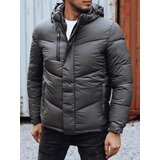 DStreet Kurtka męska zimowa z odpinanym kapturem szara | Shoptok.si