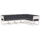  6-dijelni set vrtnih sofa s jastucima bijeli masivna borovina | shoptok.hr