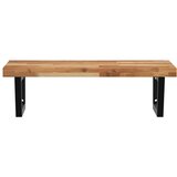  Zidna polica za umivaonik od čelika i masivnog bagremovog drva Smeđa 60 x 50 x 4 cm | Shoptok.si