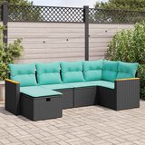 vidaXL 6-dijelni set vrtnih sofa s jastucima crni od poliratana | shoptok.hr