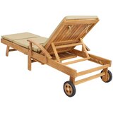  Ležaljka s jastučićem 100% poliester čvrsti teak | Shoptok.si
