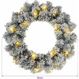  Božićni vijenac Zelena i bijela Ø 50 cm PVC 25 LED lampica | shoptok.hr