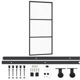 Furnova Drsna vrata z opremo ESG steklo in aluminij 90x205 cm, (21944984) | Shoptok.si