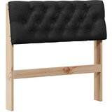 vidaXL Tapecirano vzglavje Črna 80 cm Masivno borovo les, (5000109189) | Shoptok.si