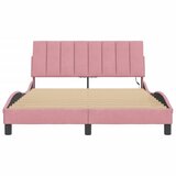  Okvir kreveta s LED-om bez madraca Hanko ružičasti 140 x 190 cm baršunasti | shoptok.hr
