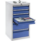  predalnik, vxšxg 900 x 500 x 500 mm, 4 predali višine 100 mm, 2 predala 200 mm, korpus in predali sivi | Shoptok.si