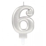Amscan Svijeća rođendanska broj 6 siva 9903694 | Eponuda.ba