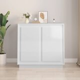 vidaXL Komoda visok sijaj bela 80x34x75 cm inženirski les Cene