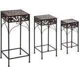 Outsunny Komplet 3 kosov stolčkov Classic Iron Plant Stand, BROWN, (20708470) Cene