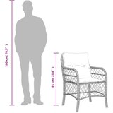  3-dijelni bistro set s jastucima crni od poliratana | shoptok.hr