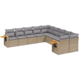  The Living Store Vrtna sedežna garnitura 10-delna z blazinami bež poli ratan - Vrtna Sedežna Garniture, (21446800) | Shoptok.si
