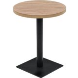 vidaXL Bistro miza mediapan in jeklo okrogla 60x75 cm barva hrasta Cene