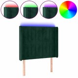  LED uzglavlje tamnozeleno 93x16x118/128 cm baršunasto | shoptok.hr