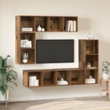 vidaXL Set TV komoda s pohranom 4 pcs Staro drvo Konstruirano drvo Cijene