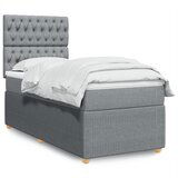 vidaXL Okvir kreveta s oprugama i madrac svjetlosivi 80x200cm tkanina | shoptok.hr