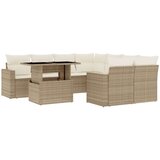 vidaXL 9-dijelni set vrtnih sofa s jastucima bež od poliratana | shoptok.hr
