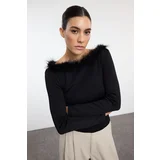 Trendyol Black Collar Detailed Knitwear Sweater