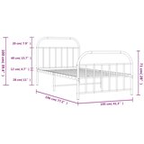  okvir kreveta uzglavlje i podnožje crni 100x190 cm | shoptok.hr