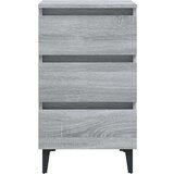 vidaXL noćni ormarić s metalnim nogama boja sivog hrasta 40x35x69 cm | shoptok.hr