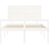  Krevet za starije s uzglavljem bijeli 140x190 cm masivnog drva | shoptok.hr