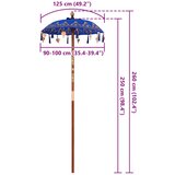  Balineški Parasol Plava 125 x 125 x 260 cm | shoptok.hr