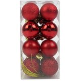  set kuglica za božićno drvce (crvene boje, plastika, 16 kom.) | shoptok.hr