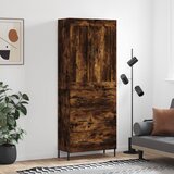 vidaXL Visoka komoda dimljen hrast 69,5x34x180 cm inženirski les Cene
